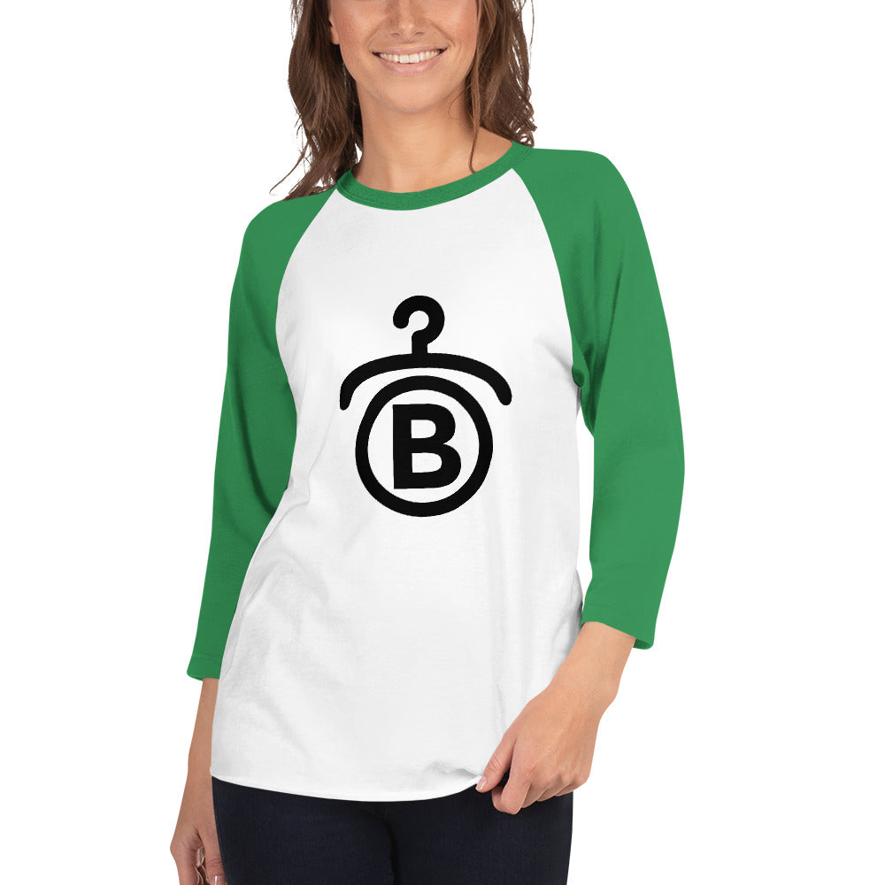 Women  boldhanger 3/4 sleeve raglan shirt
