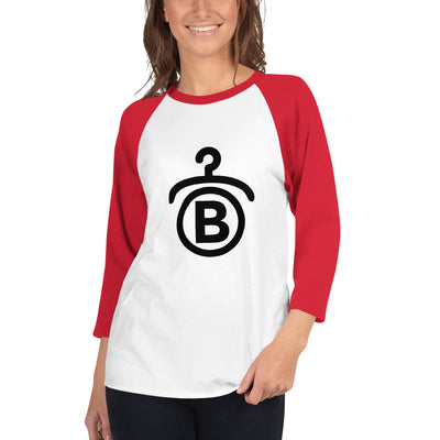 Women  boldhanger 3/4 sleeve raglan shirt