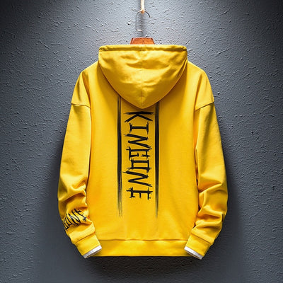 Single Road Mens Hoodies Fashion Casual Sweatshirts Male Hip Hop Yellow Hoodie Tracksuit Men